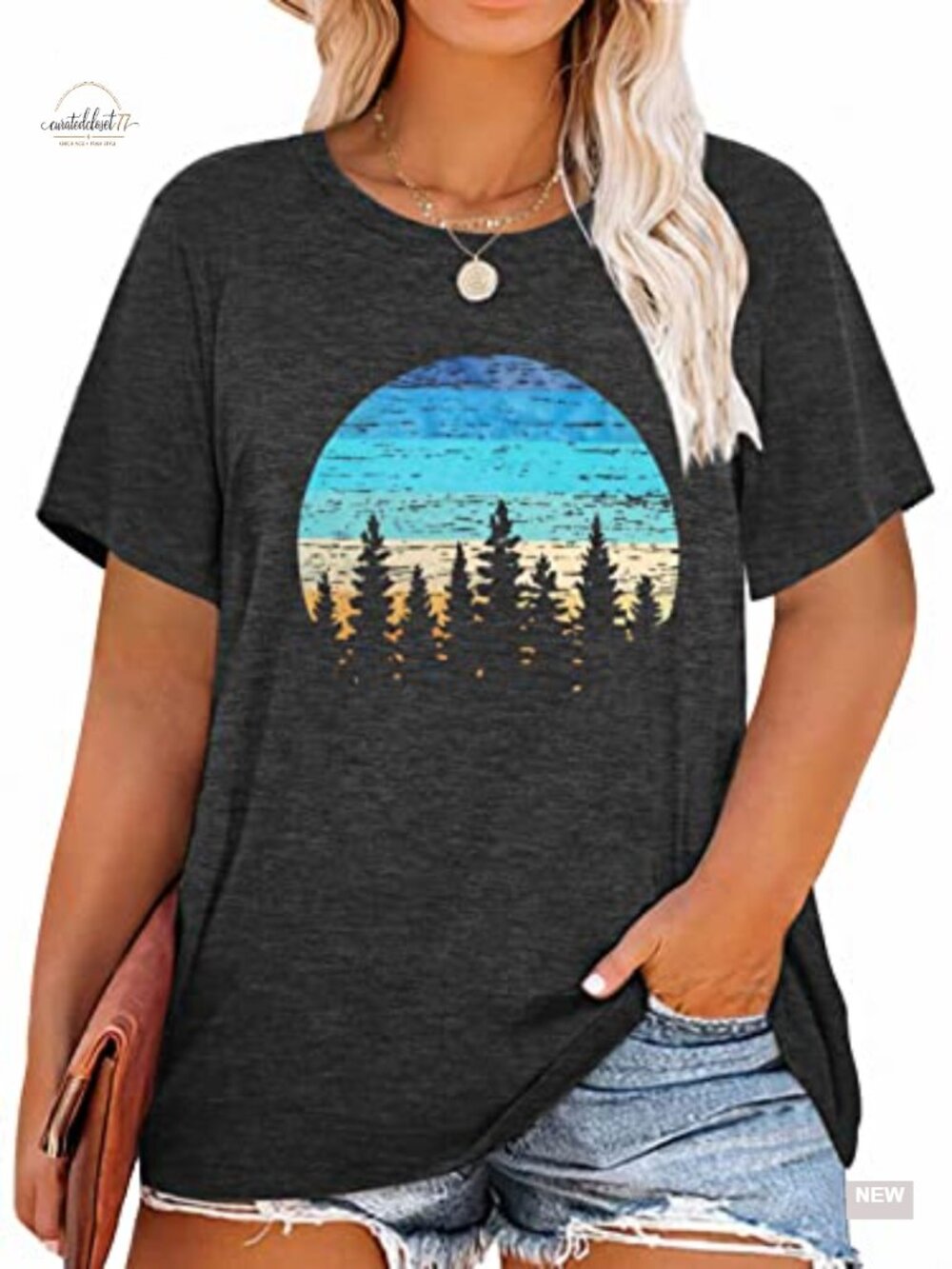 Plus Size Women's Graphic T-Shirt Short Sleeve Loose Fit Round Neck